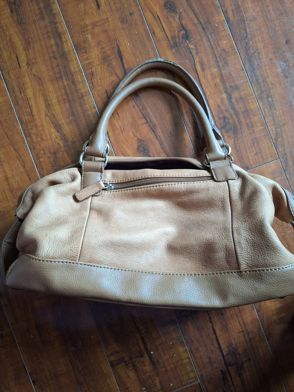 Worthington Brown Leather Satchel Handbag